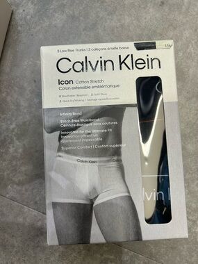 Calvin Klein icon cotton  stretch low rise trunk  ,soft breathable 3 pack new